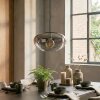 Mertola hanging light, pendant light clear, Smoke-coloured, 1-light source