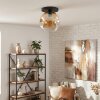 Ripoll ceiling light, globe light Amber, clear, 1-light source