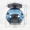 Ripoll ceiling light, globe light blue, 1-light source