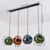 Ripoll hanging light, globe light, pendant light blue, green, coppery, 4-light sources