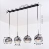 Ripoll hanging light, globe light, pendant light clear, Smoke-coloured, 4-light sources