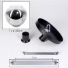 Ripoll ceiling light, globe light chrome, clear, Smoke-coloured, 1-light source