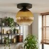 Koyoto ceiling light, globe light 26 cm gold, clear, 1-light source