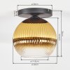 Koyoto ceiling light, globe light 26 cm gold, clear, 1-light source
