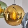 Koyoto hanging light, globe light, pendant light 30 cm blue, gold, green, 3-light sources