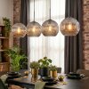 Ripoll hanging light, globe light, pendant light Smoke-coloured, 4-light sources