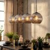 Ripoll hanging light, globe light, pendant light chrome, Smoke-coloured, 4-light sources