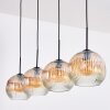 Ripoll hanging light, globe light, pendant light Amber, clear, 4-light sources