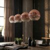 Ripoll hanging light, globe light, pendant light clear, coppery, 4-light sources