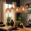 Ripoll hanging light, globe light, pendant light clear, coppery, 4-light sources