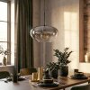 Mertola hanging light, pendant light clear, Smoke-coloured, 1-light source