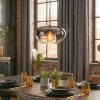 Mertola hanging light, pendant light clear, Smoke-coloured, 1-light source