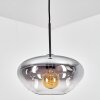 Mertola hanging light, pendant light clear, Smoke-coloured, 1-light source
