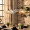 Ripoll hanging light, globe light, pendant light Amber, clear, Smoke-coloured, 4-light sources