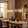 Ripoll hanging light, globe light, pendant light Amber, clear, Smoke-coloured, 4-light sources