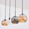 Ripoll hanging light, globe light, pendant light Amber, clear, Smoke-coloured, 4-light sources