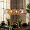 Ripoll hanging light, globe light, pendant light chrome, gold, clear, coppery, Smoke-coloured, 4-light sources