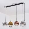 Ripoll hanging light, globe light, pendant light chrome, gold, clear, coppery, Smoke-coloured, 4-light sources