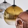 Ripoll hanging light, globe light, pendant light chrome, gold, clear, coppery, Smoke-coloured, 4-light sources