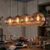 Ripoll hanging light, globe light, pendant light clear, coppery, 4-light sources