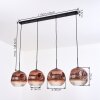 Ripoll hanging light, globe light, pendant light clear, coppery, 4-light sources