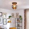 Ripoll ceiling light, globe light chrome, Smoke-coloured, 1-light source