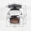Ripoll ceiling light, globe light chrome, Smoke-coloured, 1-light source