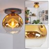 Ripoll ceiling light, globe light gold, clear, 1-light source