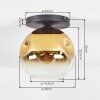 Ripoll ceiling light, globe light gold, clear, 1-light source