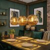 Ripoll hanging light, globe light, pendant light gold, 3-light sources