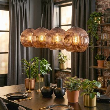 Ripoll hanging light, globe light, pendant light coppery, 4-light sources