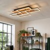 Kelar ceiling light LED Wood like finish, black, 1-light source, Remote control