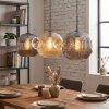 Ripoll hanging light, globe light, pendant light Amber, Smoke-coloured, 3-light sources