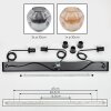 Ripoll hanging light, globe light, pendant light Amber, Smoke-coloured, 3-light sources