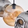 Ripoll hanging light, globe light, pendant light Amber, Smoke-coloured, 3-light sources