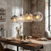 Ripoll hanging light, globe light, pendant light Amber, clear, Smoke-coloured, 4-light sources