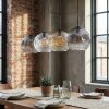 Ripoll hanging light, globe light, pendant light Amber, clear, Smoke-coloured, 4-light sources