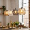 Ripoll hanging light, globe light, pendant light Amber, clear, Smoke-coloured, 4-light sources