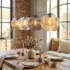 Ripoll hanging light, globe light, pendant light Amber, clear, Smoke-coloured, 4-light sources
