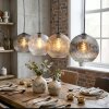 Ripoll hanging light, globe light, pendant light Amber, clear, Smoke-coloured, 4-light sources