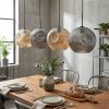 Ripoll hanging light, globe light, pendant light Amber, Smoke-coloured, 4-light sources