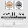 Ripoll hanging light, globe light, pendant light Amber, Smoke-coloured, 4-light sources