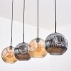 Ripoll hanging light, globe light, pendant light Amber, Smoke-coloured, 4-light sources