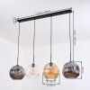 Ripoll hanging light, globe light, pendant light Amber, clear, Smoke-coloured, 4-light sources