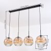 Ripoll hanging light, globe light, pendant light Amber, clear, 4-light sources