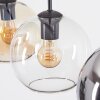 Koyoto hanging light, globe light, pendant light Amber, chrome, clear, Smoke-coloured, 3-light sources