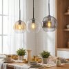 Koyoto hanging light, globe light, pendant light Amber, clear, Smoke-coloured, 3-light sources