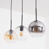 Koyoto hanging light, globe light, pendant light Amber, clear, Smoke-coloured, 3-light sources