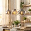 Ripoll hanging light, globe light, pendant light Amber, clear, Smoke-coloured, 3-light sources