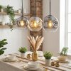 Ripoll hanging light, globe light, pendant light Amber, clear, Smoke-coloured, 3-light sources
